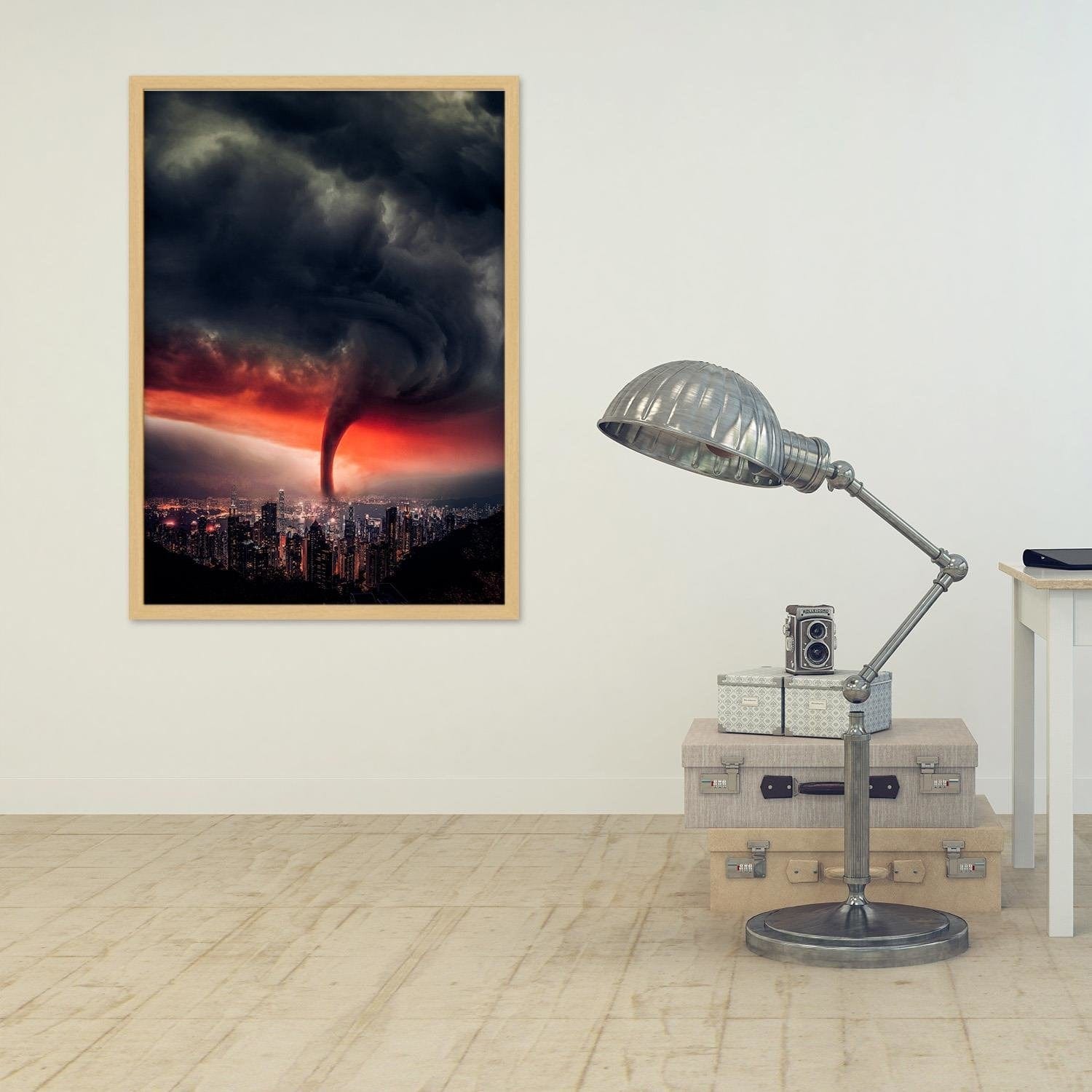 Glezna bēšā rāmī - Whirlwind Over The City Home Trends DECO
