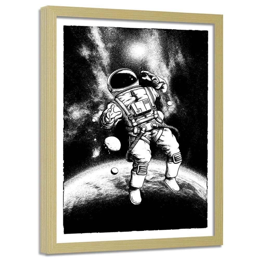 Glezna bēšā rāmī - White Cosmonaut Home Trends DECO