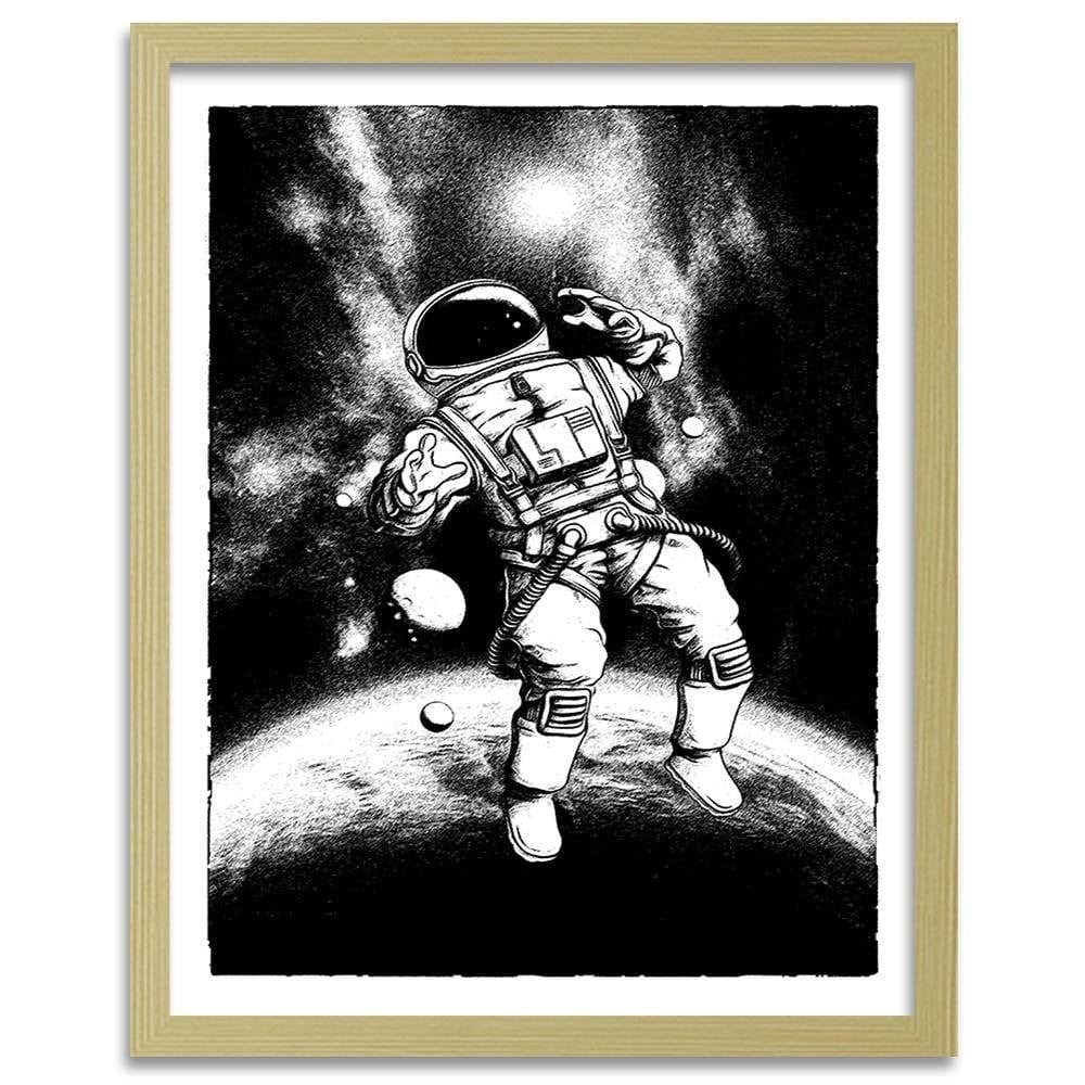 Glezna bēšā rāmī - White Cosmonaut Home Trends DECO
