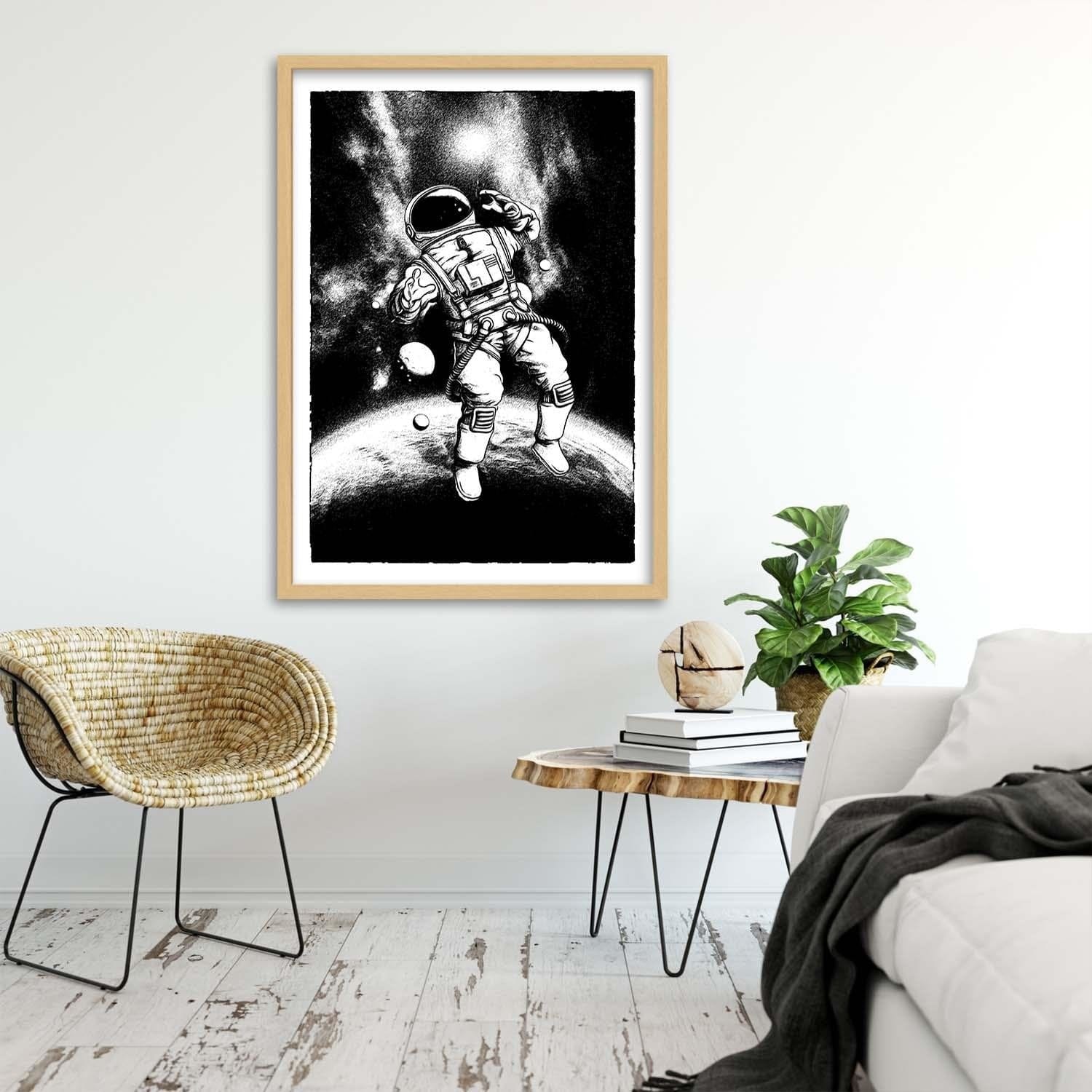 Glezna bēšā rāmī - White Cosmonaut Home Trends DECO