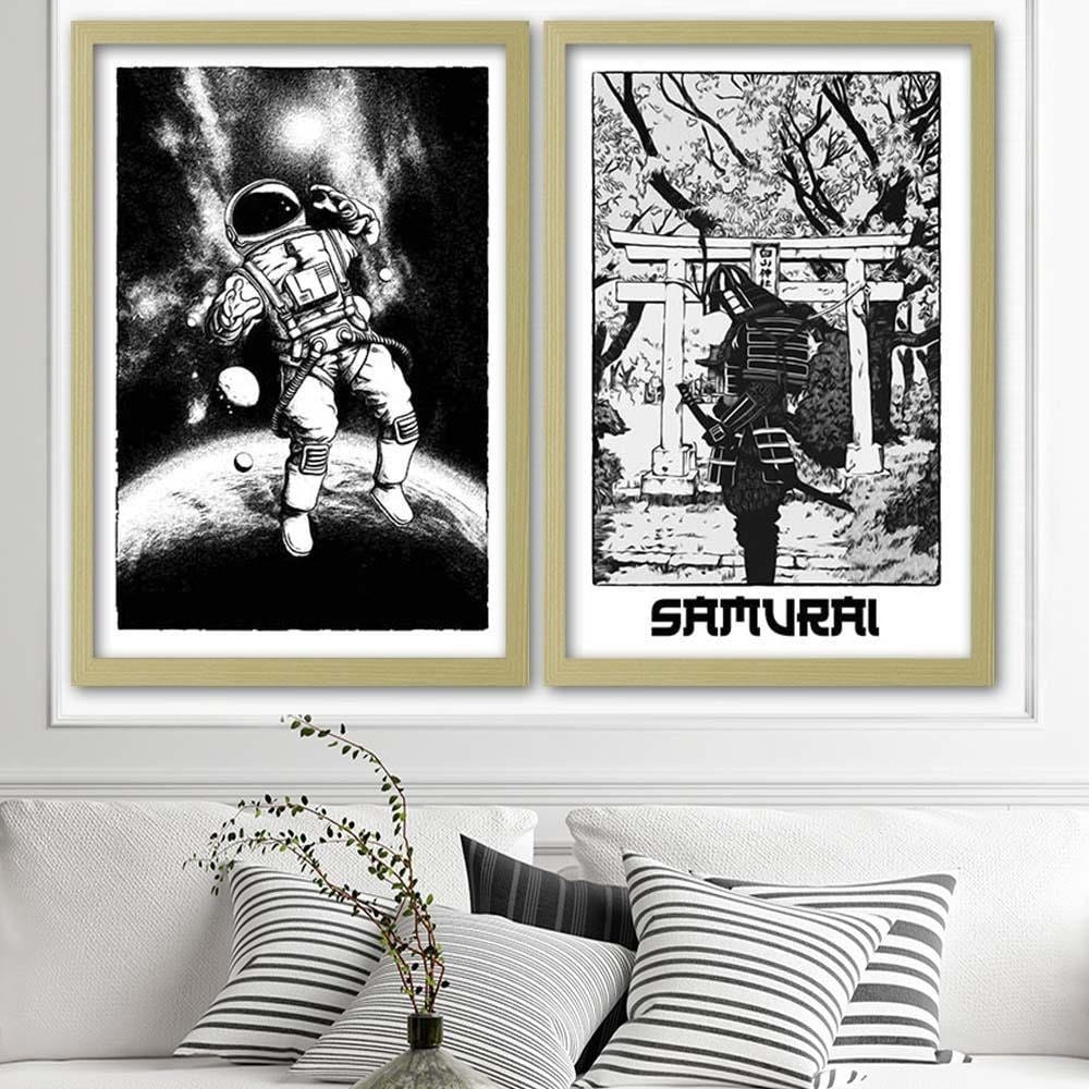 Glezna bēšā rāmī - White Cosmonaut Home Trends DECO