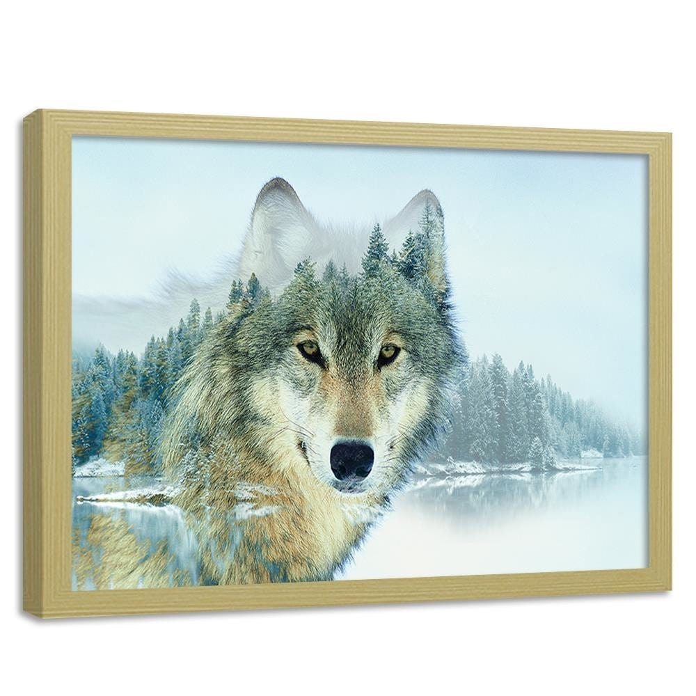 Glezna bēšā rāmī - Wild Wolf Home Trends DECO