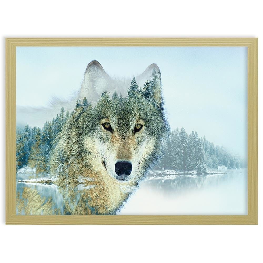 Glezna bēšā rāmī - Wild Wolf Home Trends DECO