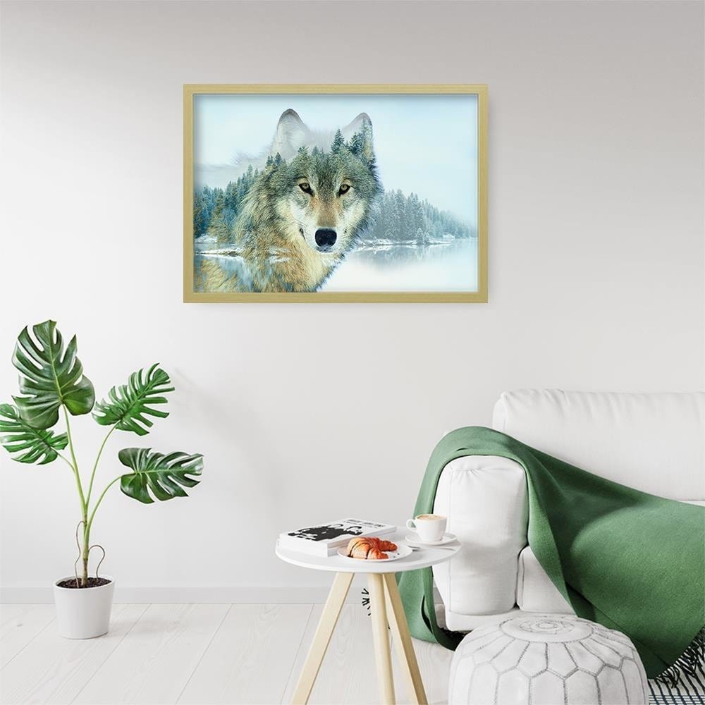 Glezna bēšā rāmī - Wild Wolf Home Trends DECO