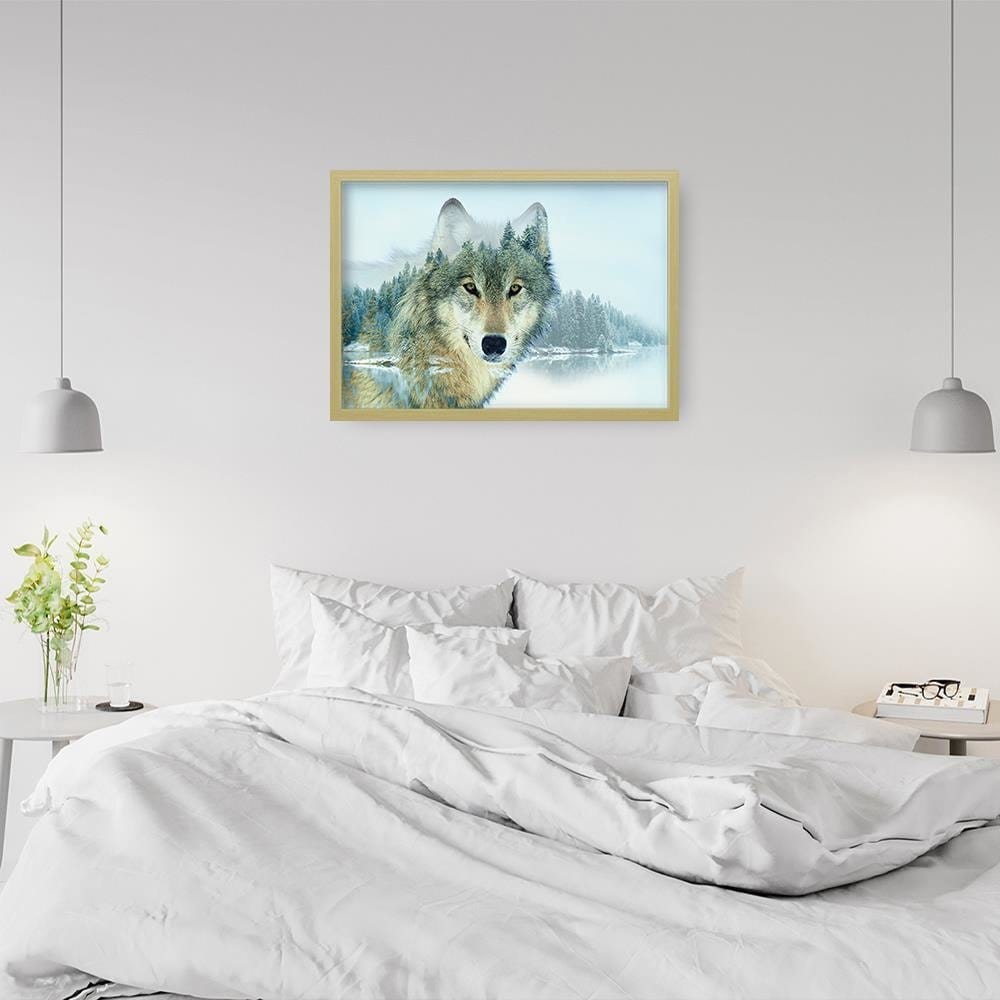 Glezna bēšā rāmī - Wild Wolf Home Trends DECO