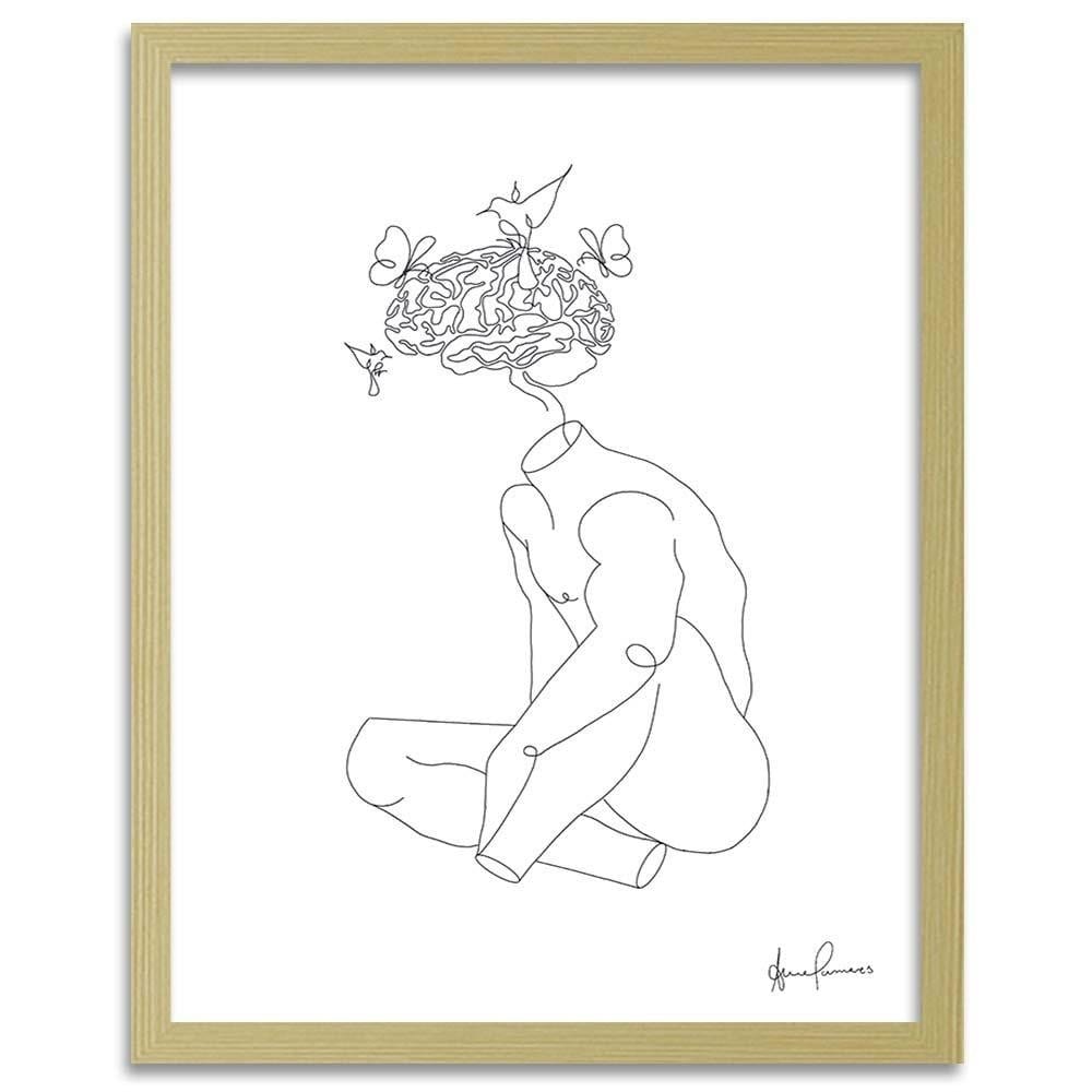 Glezna bēšā rāmī - Woman Abstraction Home Trends DECO