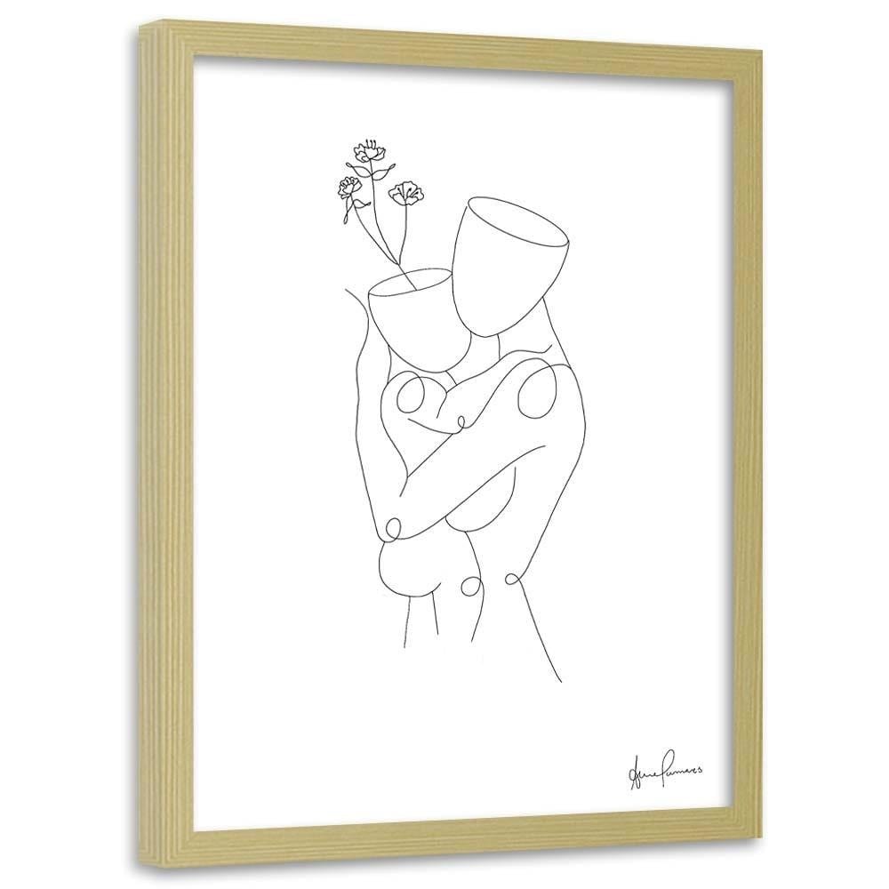 Glezna bēšā rāmī - Woman And The Child Home Trends DECO