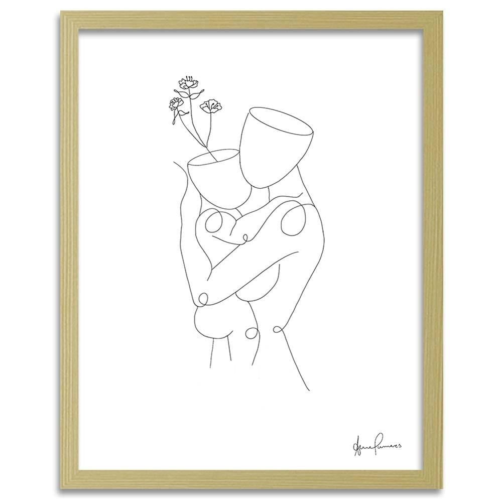 Glezna bēšā rāmī - Woman And The Child Home Trends DECO