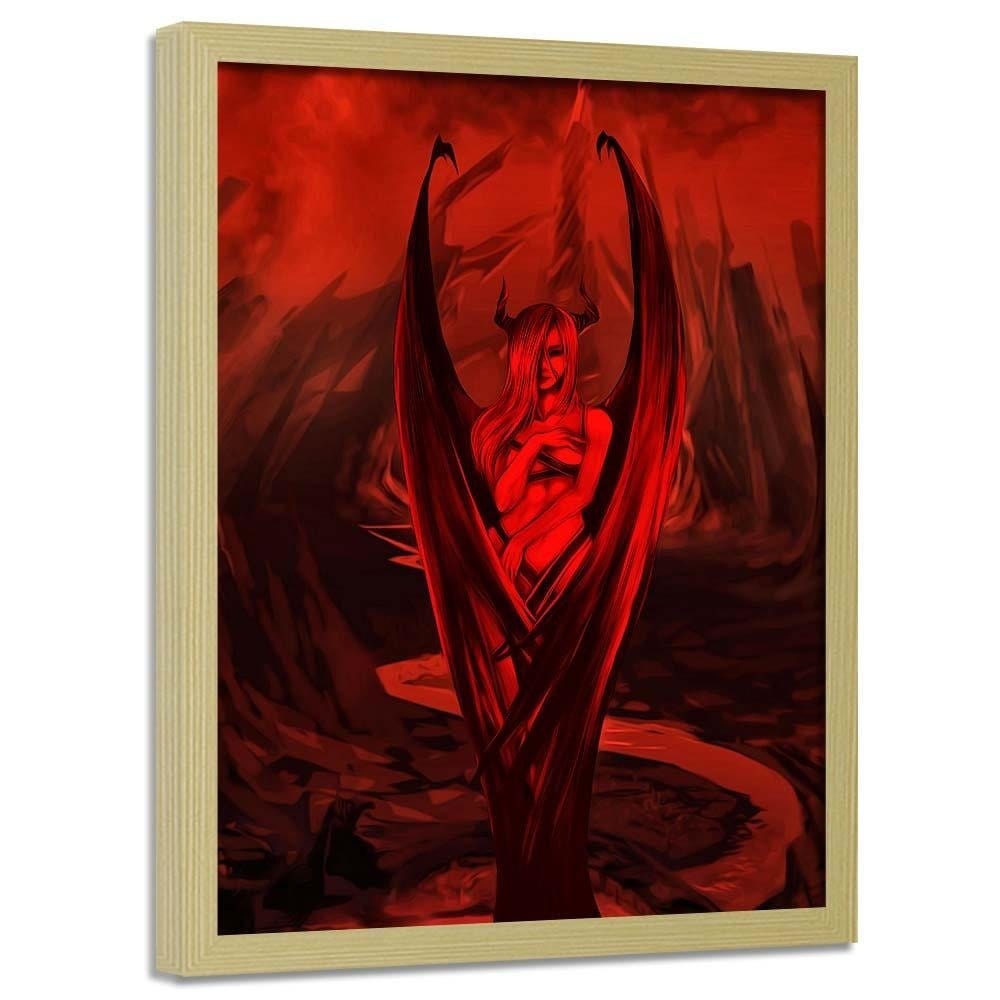 Glezna bēšā rāmī - Woman Bat Home Trends DECO