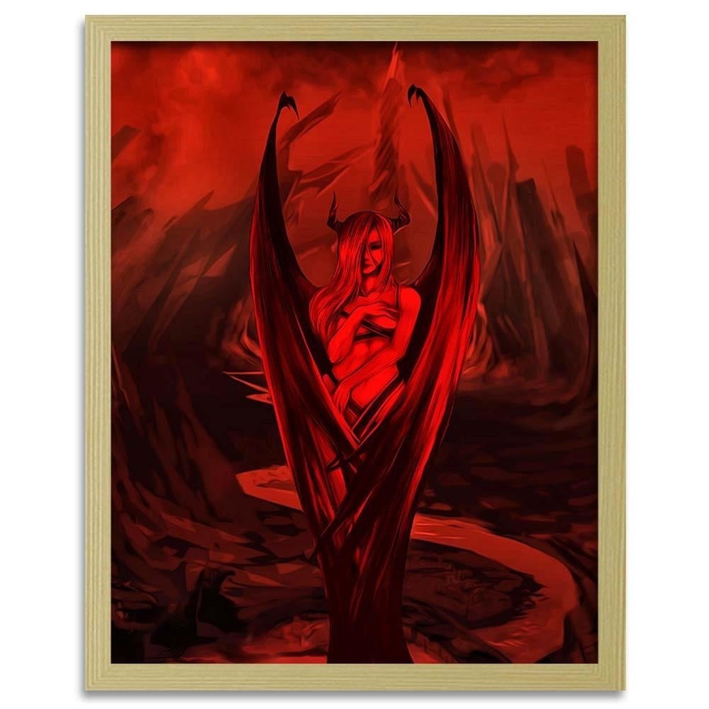 Glezna bēšā rāmī - Woman Bat Home Trends DECO