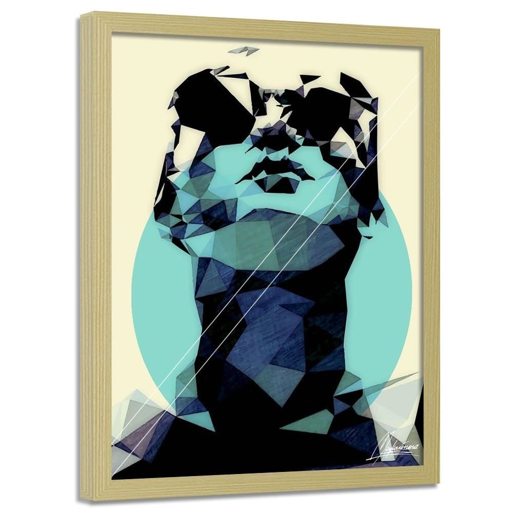Glezna bēšā rāmī - Woman In Glasses 1 Home Trends DECO