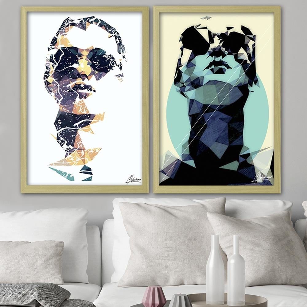 Glezna bēšā rāmī - Woman In Glasses 1 Home Trends DECO