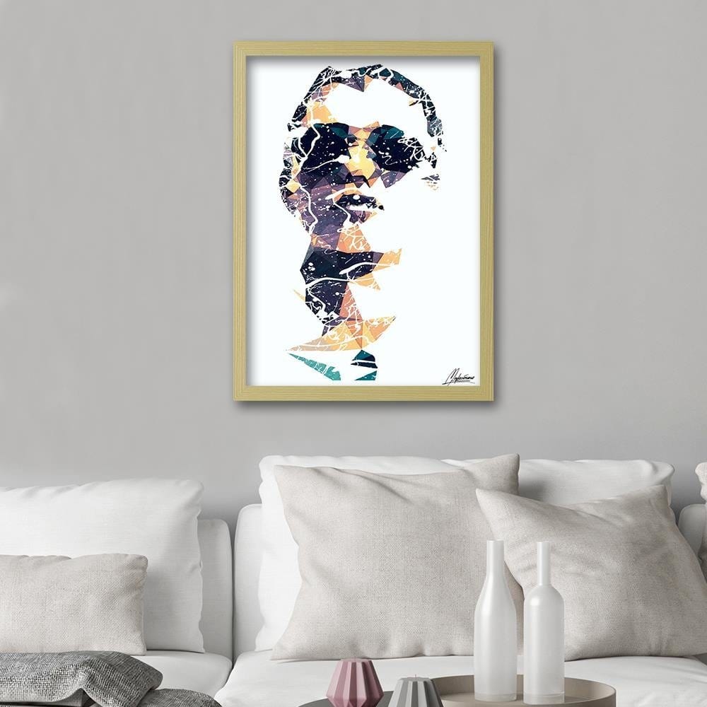 Glezna bēšā rāmī - Woman In Glasses Home Trends DECO