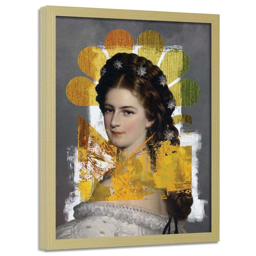 Glezna bēšā rāmī - Woman Portrait Home Trends DECO