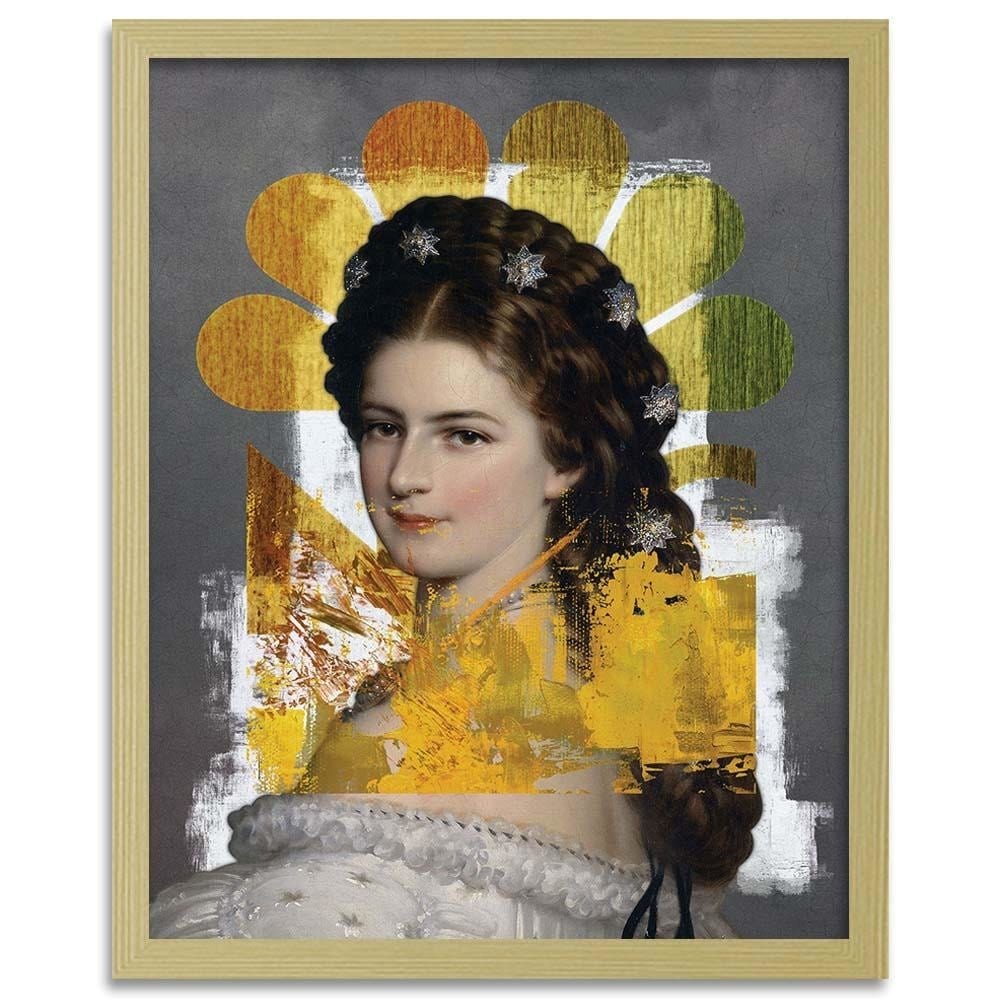 Glezna bēšā rāmī - Woman Portrait Home Trends DECO