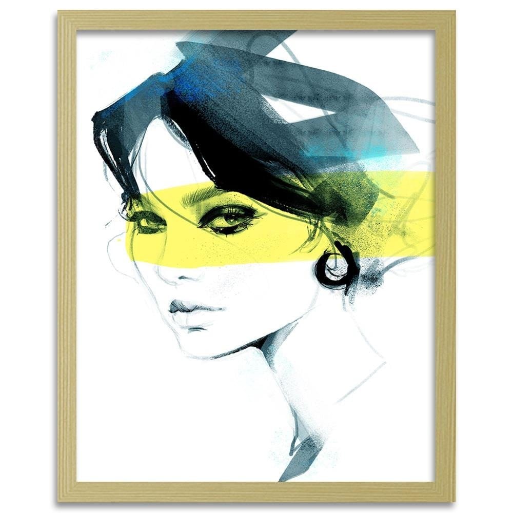 Glezna bēšā rāmī - Woman Watercolour Home Trends DECO