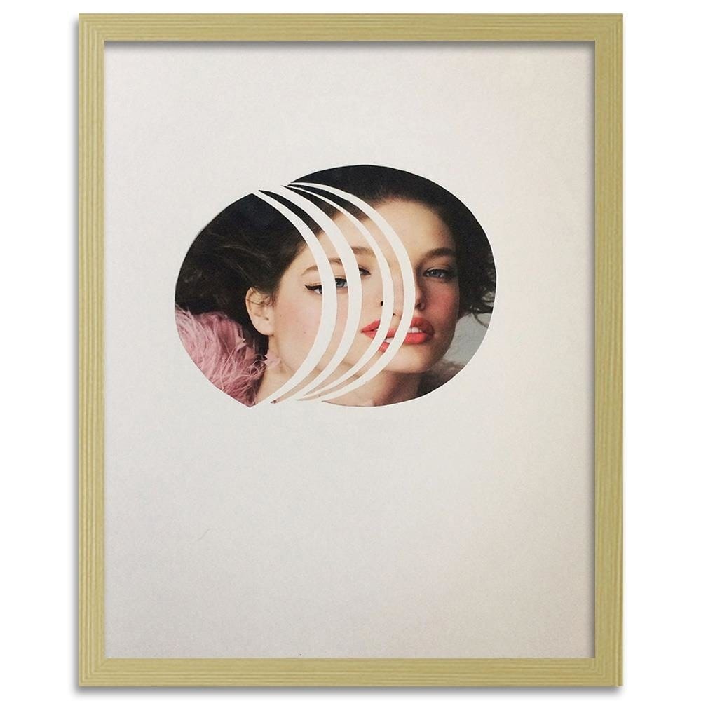 Glezna bēšā rāmī - Woman With Red Lips Home Trends DECO