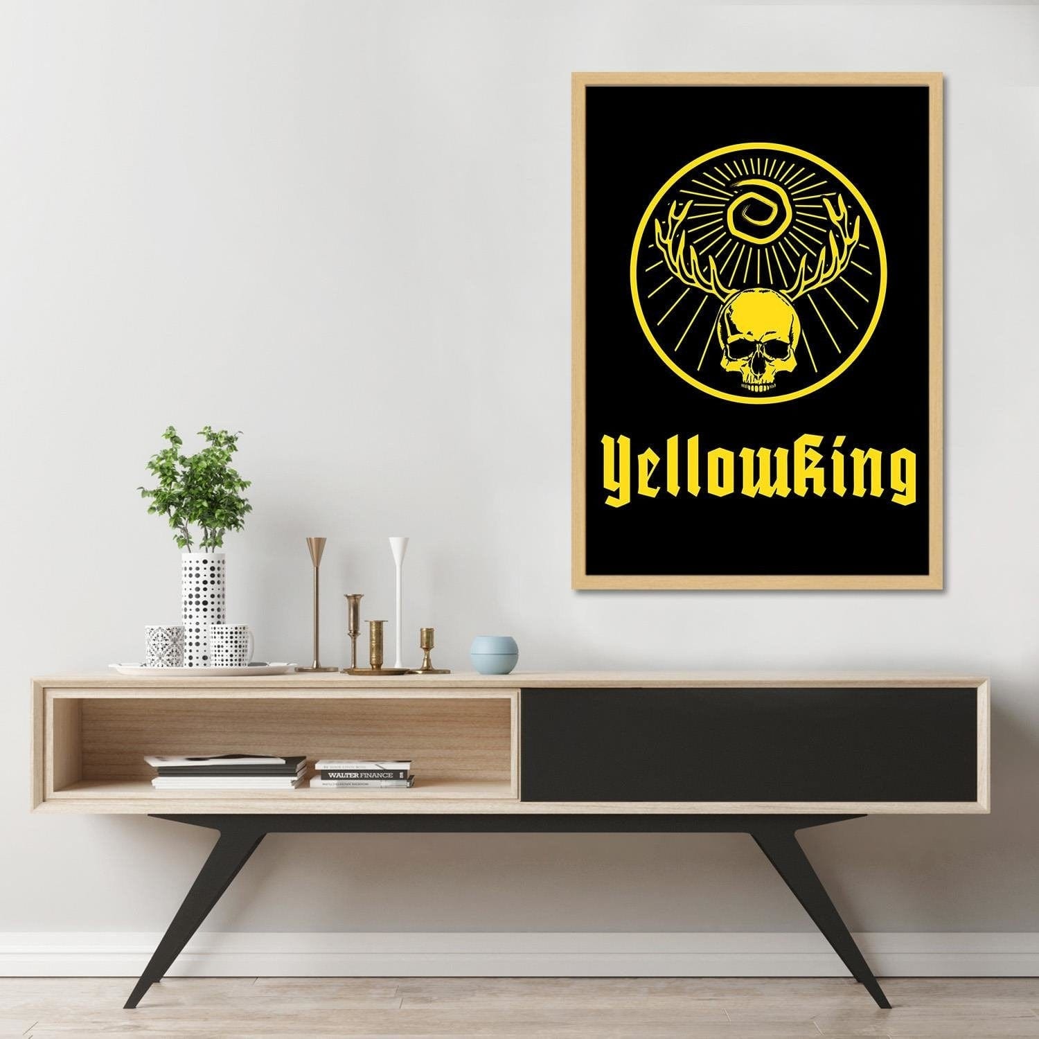 Glezna bēšā rāmī - Yellow King Yellow Home Trends DECO