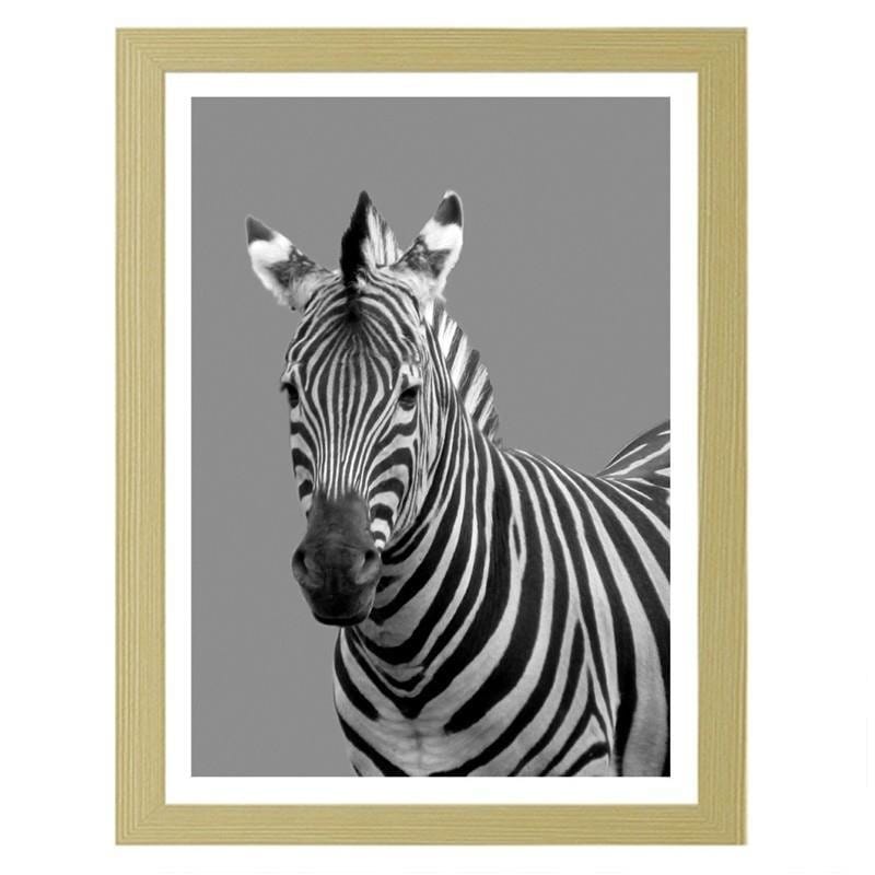 Glezna bēšā rāmī - Zebra in black and white Home Trends DECO