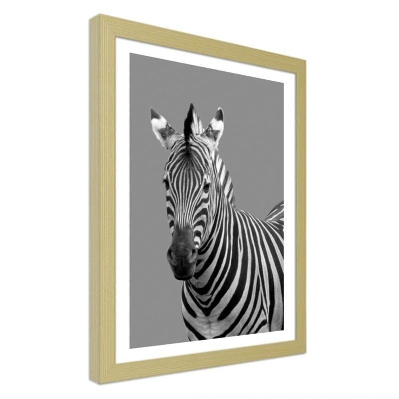 Glezna bēšā rāmī - Zebra in black and white Home Trends DECO