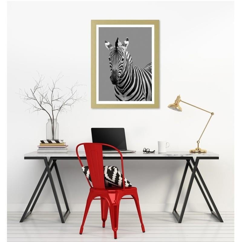 Glezna bēšā rāmī - Zebra in black and white Home Trends DECO