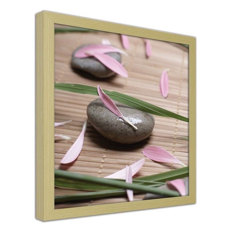 Glezna bēšā rāmī - Zen flower petals Home Trends DECO