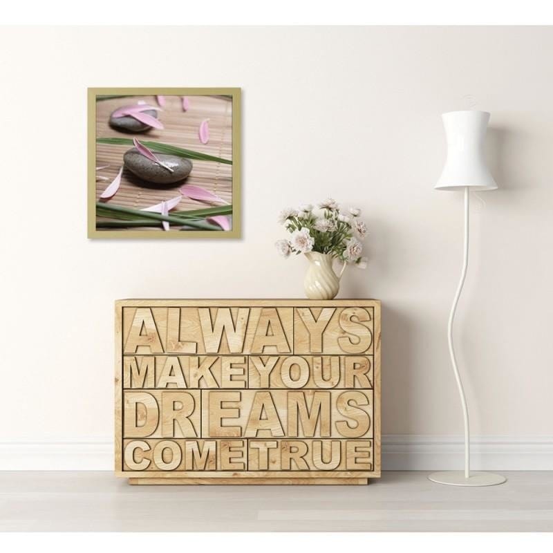 Glezna bēšā rāmī - Zen flower petals Home Trends DECO