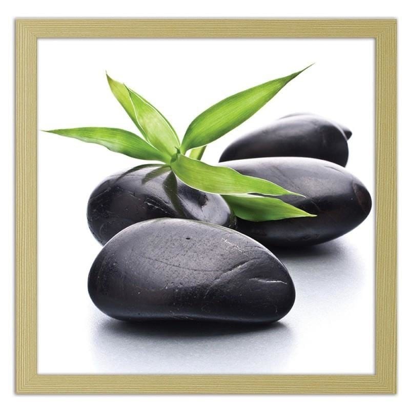 Glezna bēšā rāmī - Zen pebbles and leaves Home Trends DECO