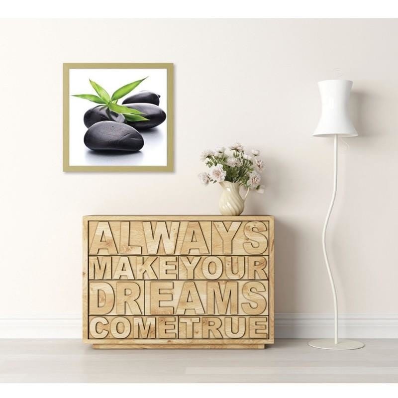 Glezna bēšā rāmī - Zen pebbles and leaves Home Trends DECO