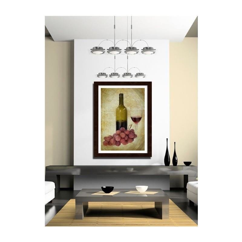 Glezna brūnā rāmī - A bottle of wine and grapes Home Trends DECO