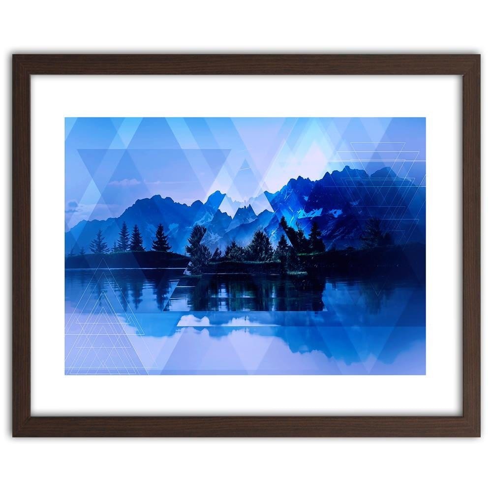 Glezna brūnā rāmī - A Lake In The Mountains 1 Home Trends DECO