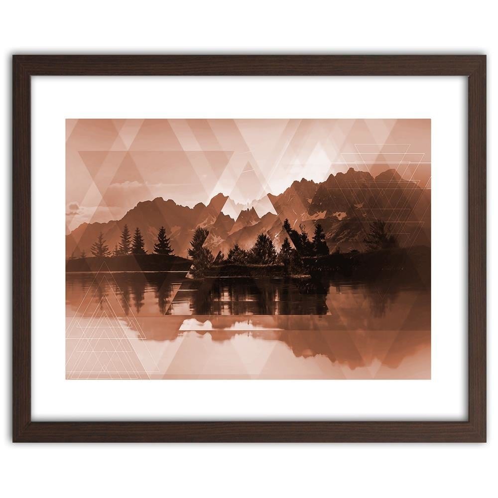 Glezna brūnā rāmī - A Lake In The Mountains 2 Home Trends DECO