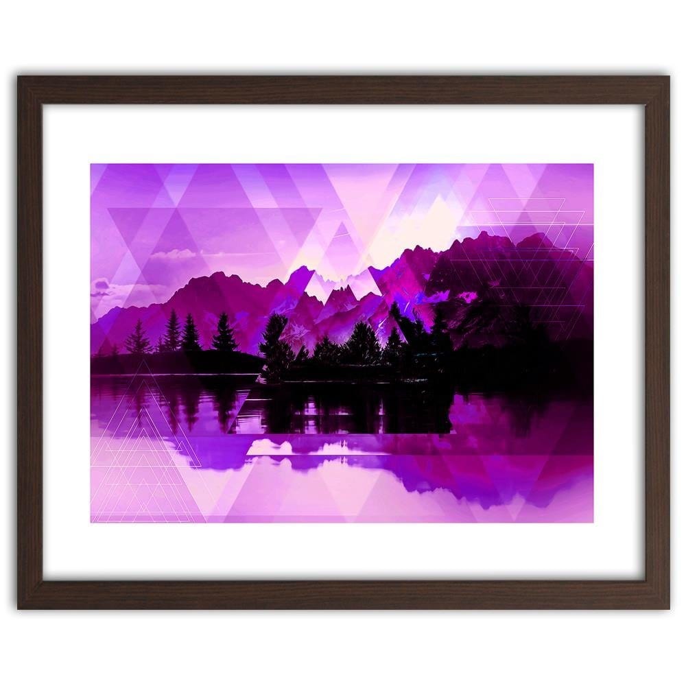 Glezna brūnā rāmī - A Lake In The Mountains 3 Home Trends DECO