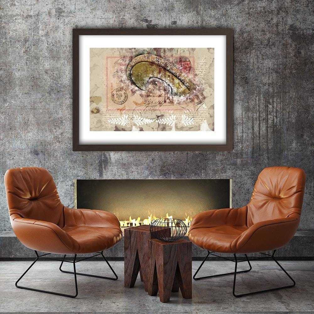 Glezna brūnā rāmī - A Man In A Sombrero Home Trends DECO