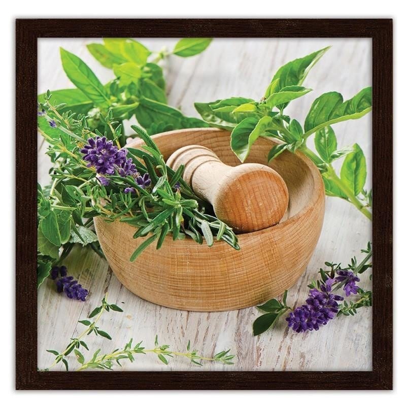 Glezna brūnā rāmī - A mortar with herbs Home Trends DECO