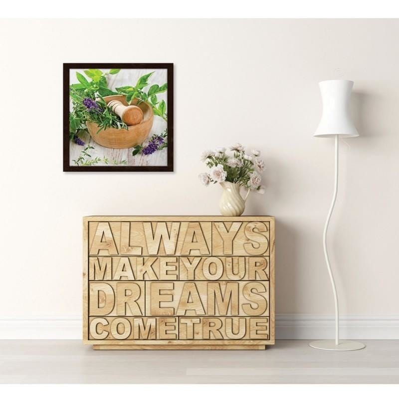 Glezna brūnā rāmī - A mortar with herbs Home Trends DECO