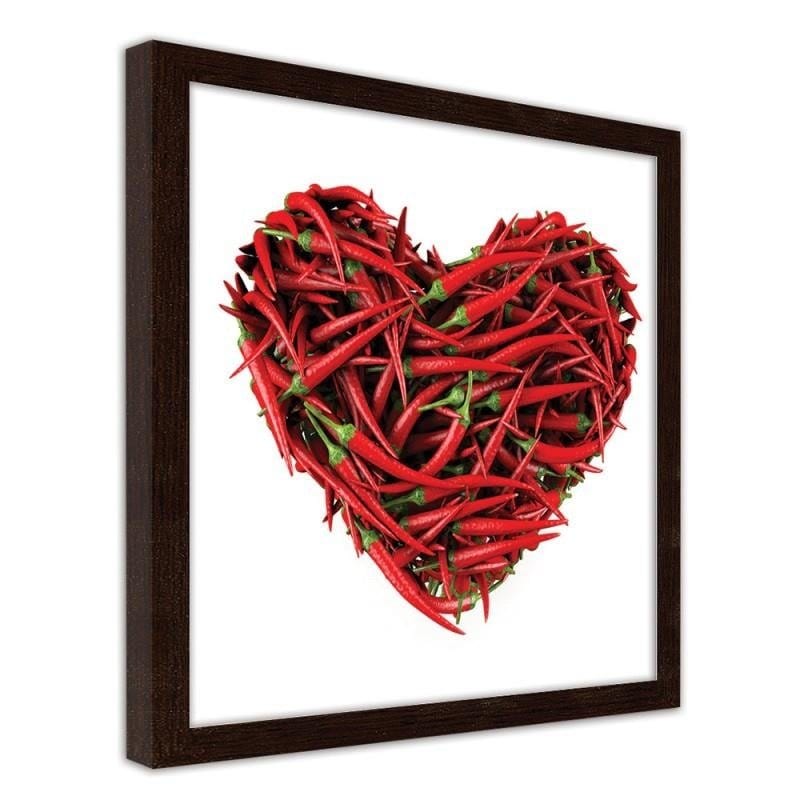 Glezna brūnā rāmī - A spicy heart Home Trends DECO