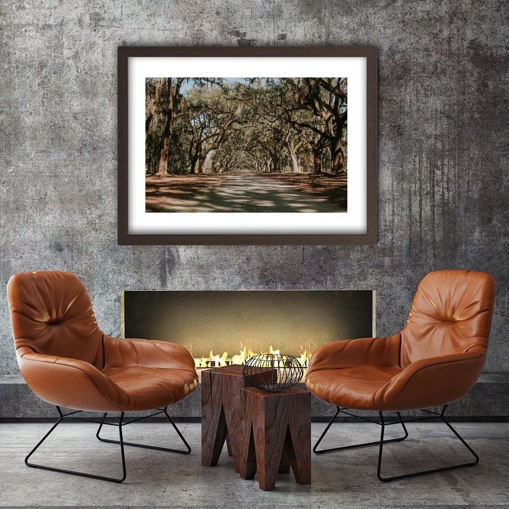 Glezna brūnā rāmī - A Wide Path In The Park Home Trends DECO