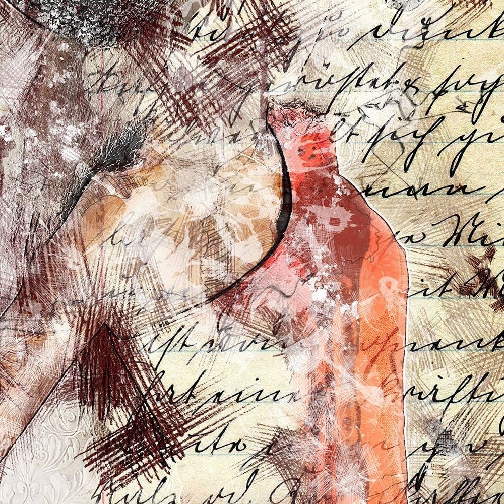 Glezna brūnā rāmī - A Woman In A Hat Abstraction Home Trends DECO