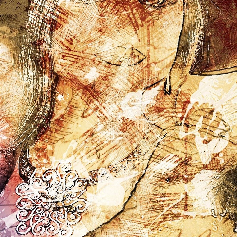 Glezna brūnā rāmī - A Woman In A Red Hat Home Trends DECO