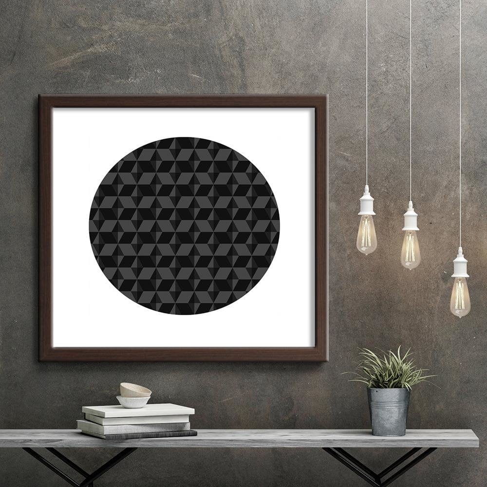 Glezna brūnā rāmī - Abstract Circle 2 Home Trends DECO