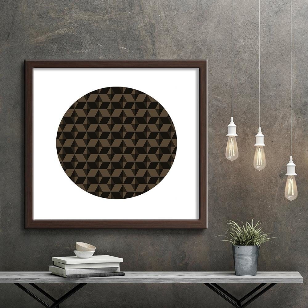 Glezna brūnā rāmī - Abstract Circle 3 Home Trends DECO
