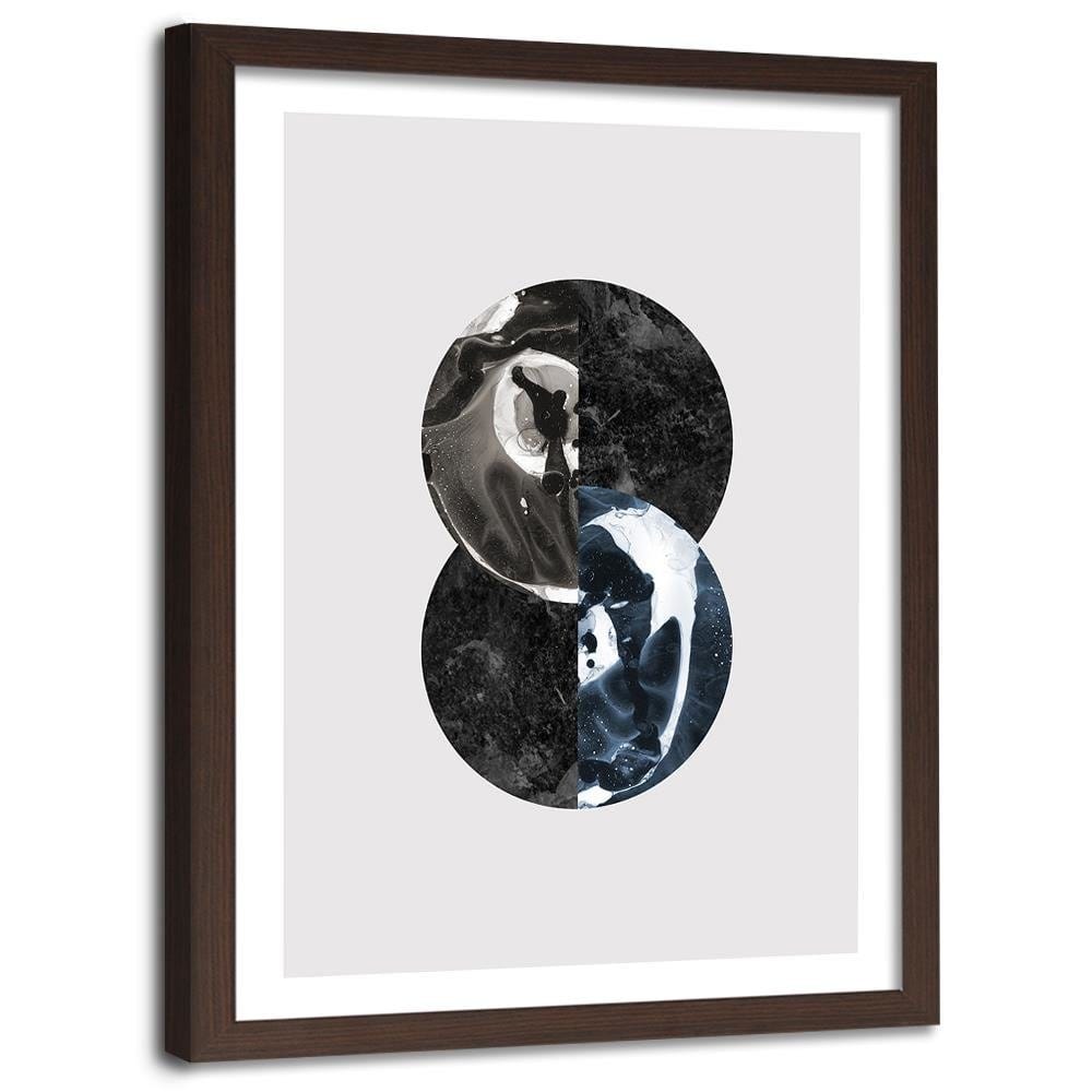 Glezna brūnā rāmī - Abstract Circles Home Trends DECO
