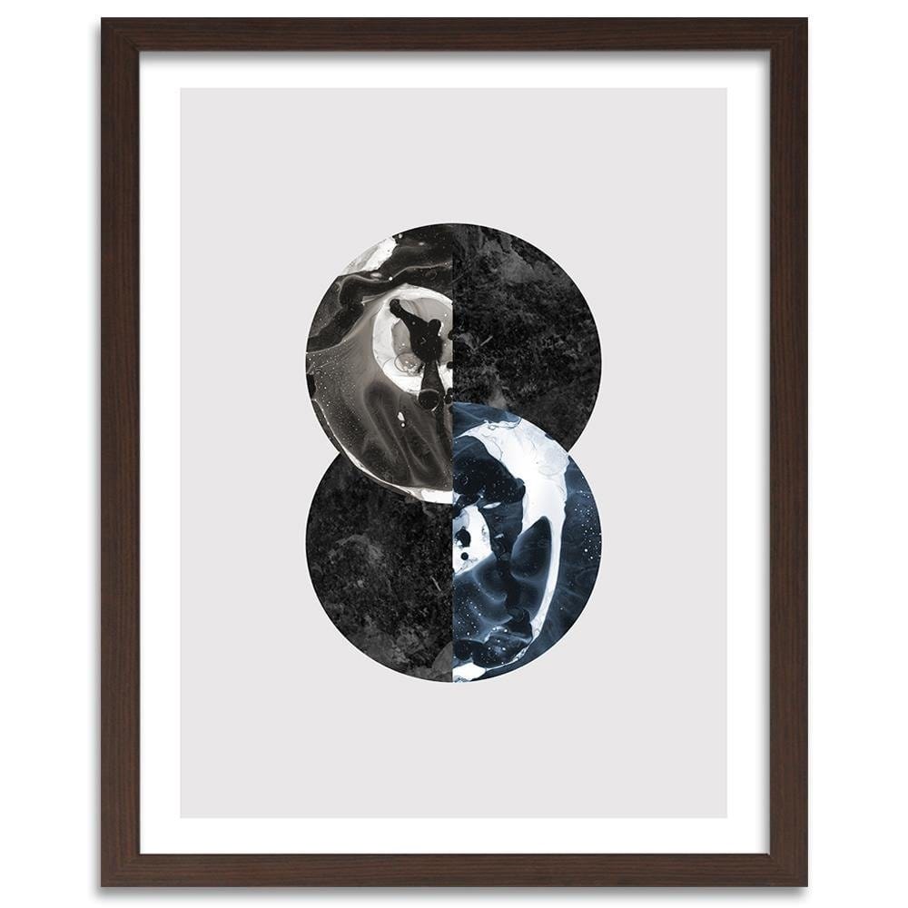 Glezna brūnā rāmī - Abstract Circles Home Trends DECO