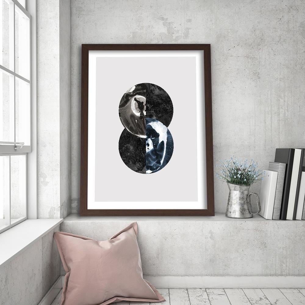 Glezna brūnā rāmī - Abstract Circles Home Trends DECO