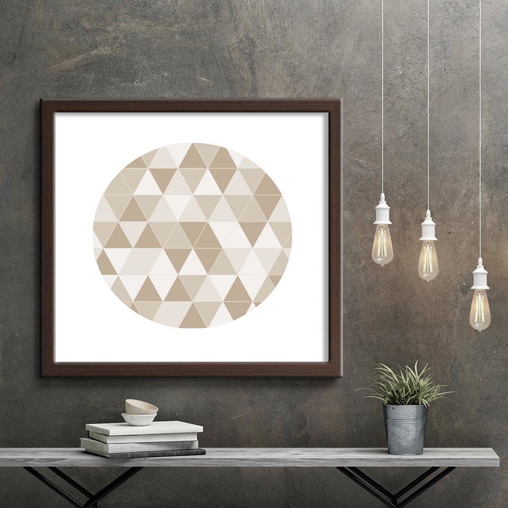 Glezna brūnā rāmī - Abstract Geometric Circle Home Trends DECO