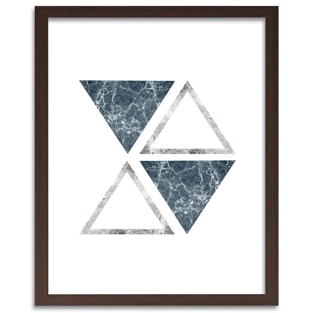Glezna brūnā rāmī - Abstract Marble Triangles Home Trends DECO