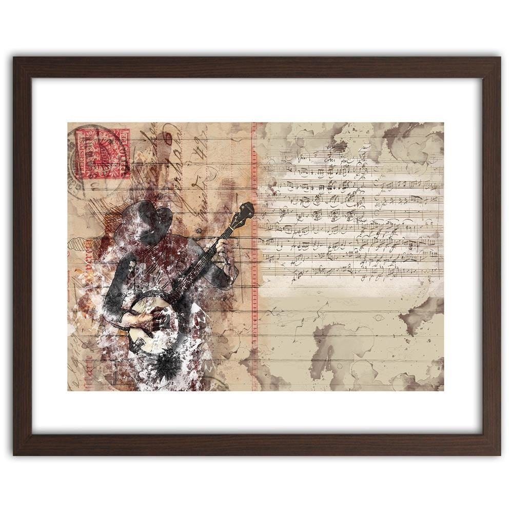 Glezna brūnā rāmī - Abstract Musician Home Trends DECO