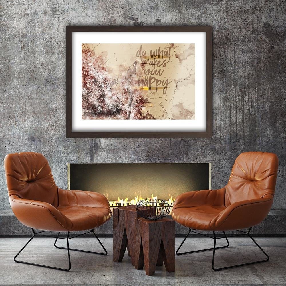 Glezna brūnā rāmī - Abstract Silhouette Of A Woman Home Trends DECO