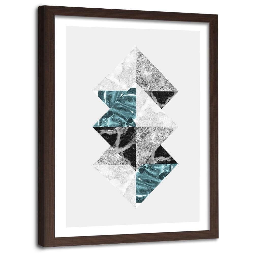 Glezna brūnā rāmī - Abstract Squares Home Trends DECO